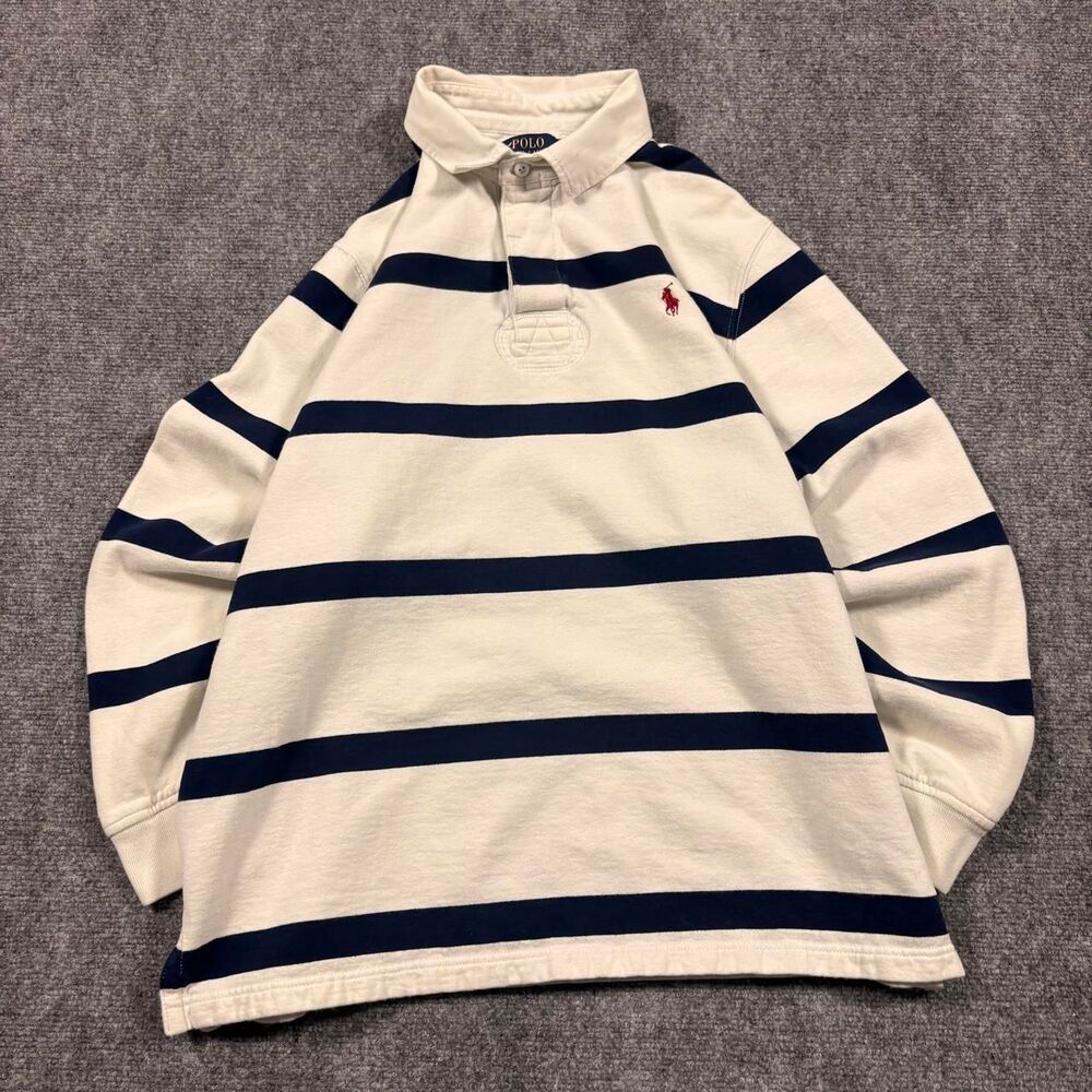 polo ralph lauren striped long sleeve rugby polo